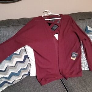 Popular Basics Maroon Cardigan